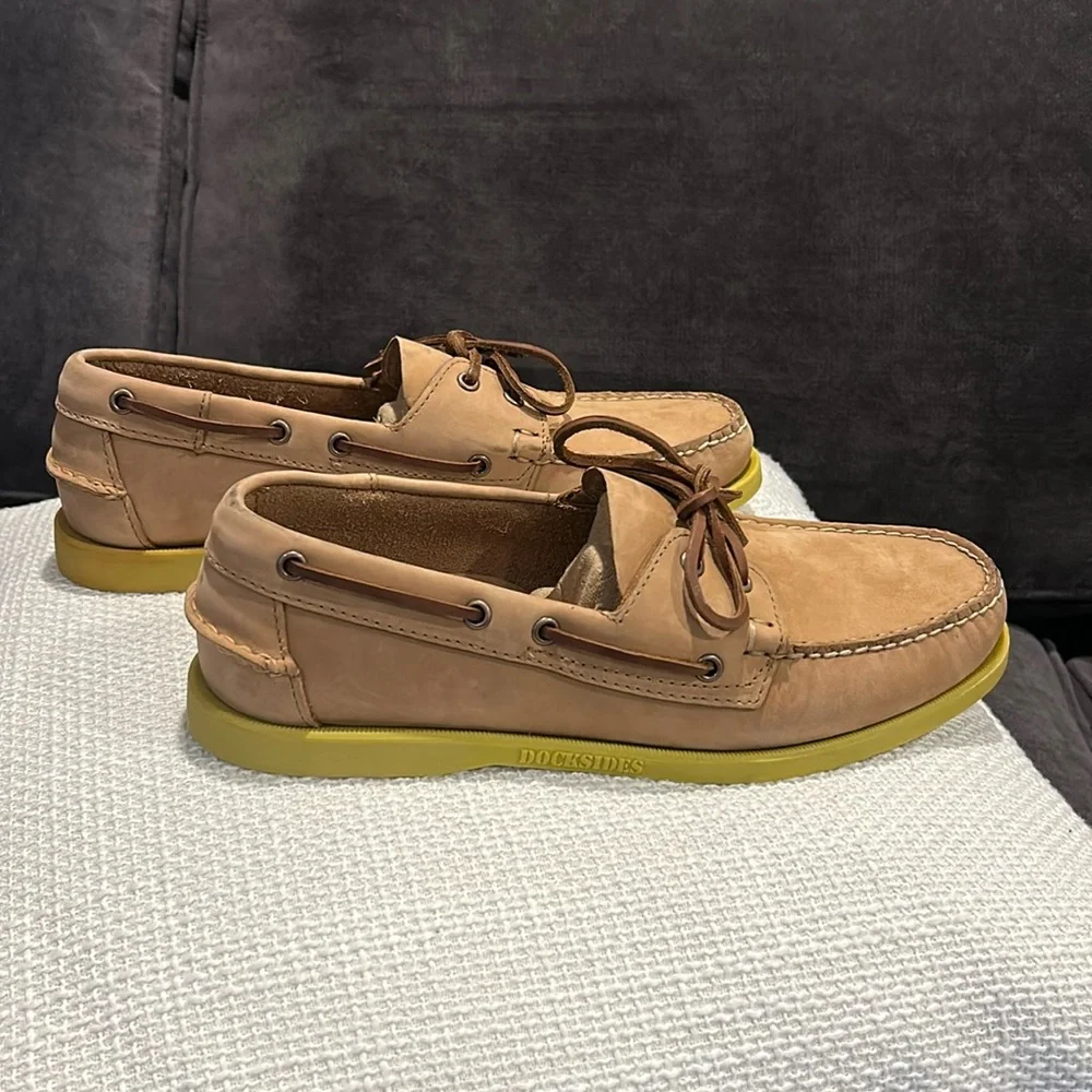 Sebago Men's “Portland” Tan Leather Dockside’s Boat Shoes Size 11.5